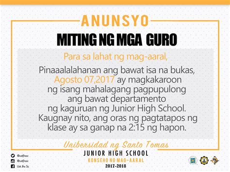 anunsyo example tagalog